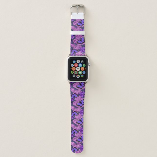 Blue morpho garden 2 apple watch band (Front)