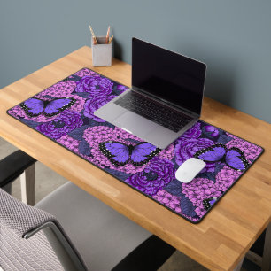 Blue morpho garden 2 desk mat
