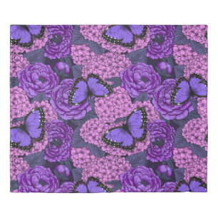 Blue morpho garden 2 duvet cover