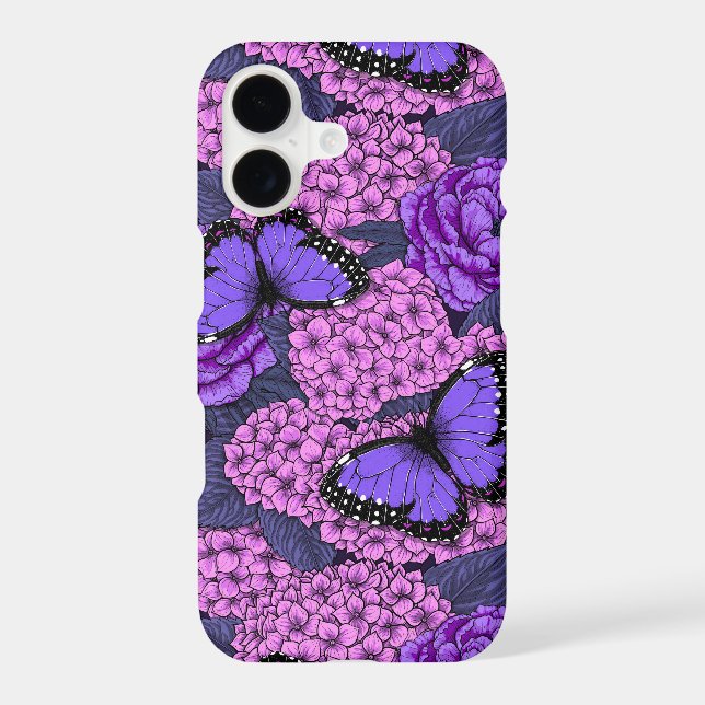 Blue morpho garden 2 iphone case (Back)