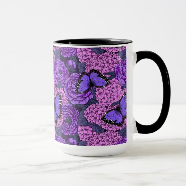Blue morpho garden 2 mug (Right)