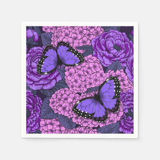 Blue morpho garden 2 napkins (Front)