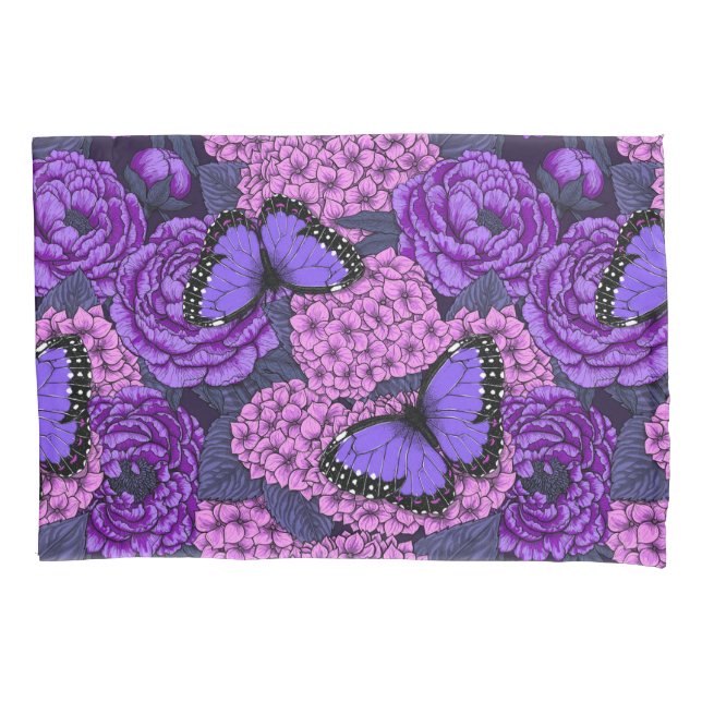 Blue morpho garden 2 pillow case (Front)