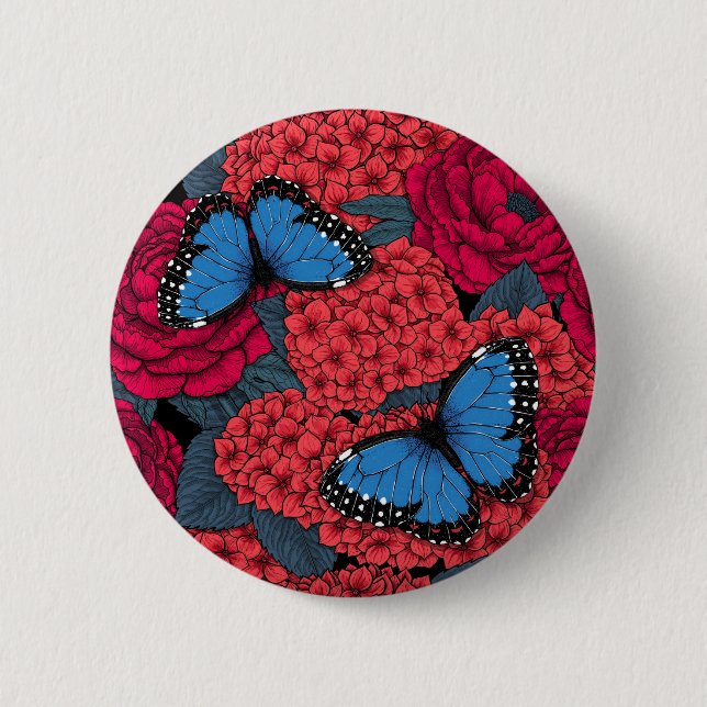 Blue morpho garden button (Front)