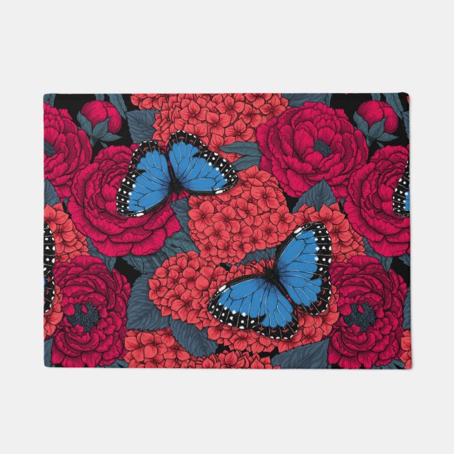 Blue morpho garden doormat (Front)