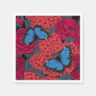 Blue morpho garden napkins