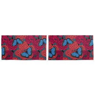 Blue morpho garden pillow case