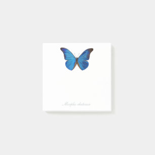 Blue Morpho Rhetenor Hand-Painted Butterfly Post-it Notes