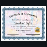 Blue Mosaic Certificate of Achievement<br><div class="desc">This is a certificate of achievement.  Generally,  for a church,  but can be used for other things also.</div>