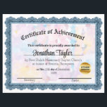 Blue Mosaic Certificate of Achievement<br><div class="desc">This is a certificate of achievement.  Generally,  for a church,  but can be used for other things also.</div>