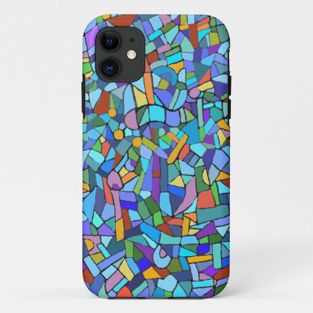 Blue Mosaic Decorative Pattern Case-Mate iPhone Case (Back)