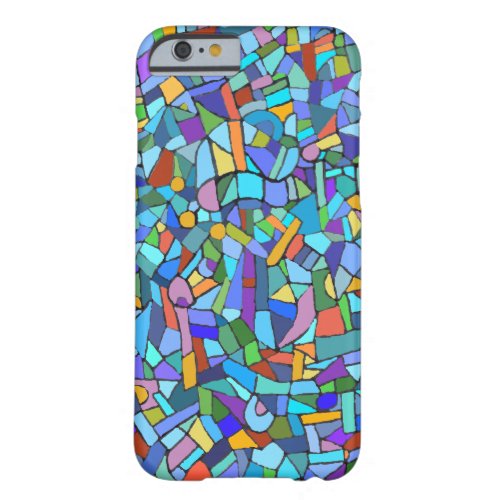 Blue Mosaic Decorative Pattern Barely There iPhone 6 Case