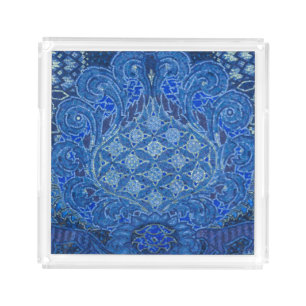 Blue Mosaic Detail, Germany Acrylic Tray
