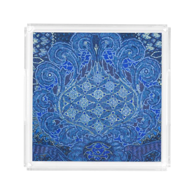 Blue Mosaic Detail, Germany Acrylic Tray (Front)
