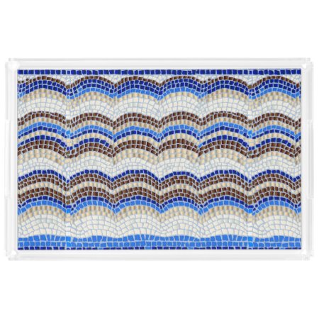 Blue Mosaic Extra Large Rectangle Serving Tray