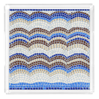 Blue Mosaic Extra Large Square Serving Tray