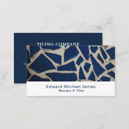 Blue Mosaic Floorer Tile Installer Business Card