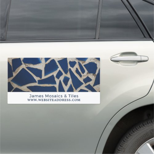 Blue Mosaic Floorer Tile Installer Car Magnet