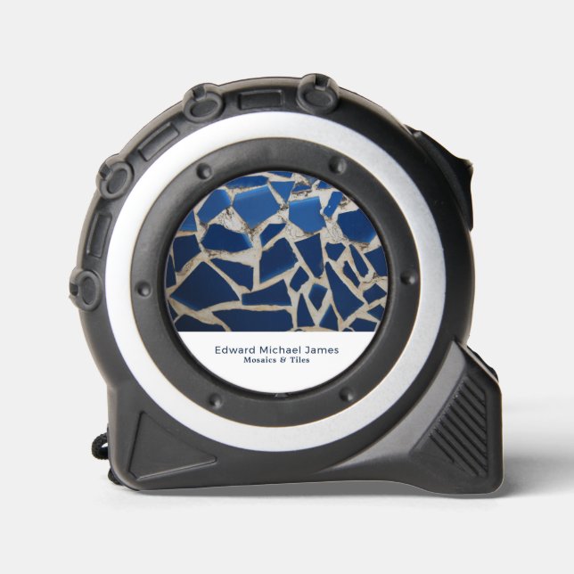 Blue Mosaic, Floorer, Tile Installer Tape Measure (Front)