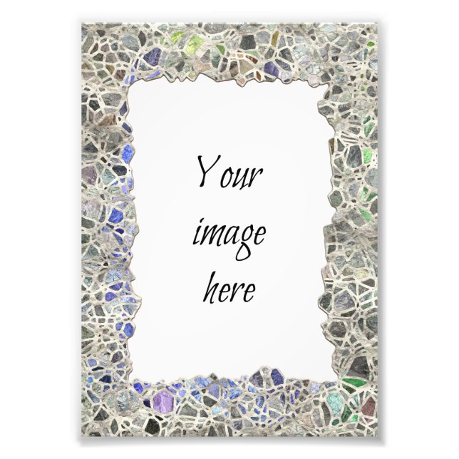 Blue Mosaic Frame Photo Print (Front)