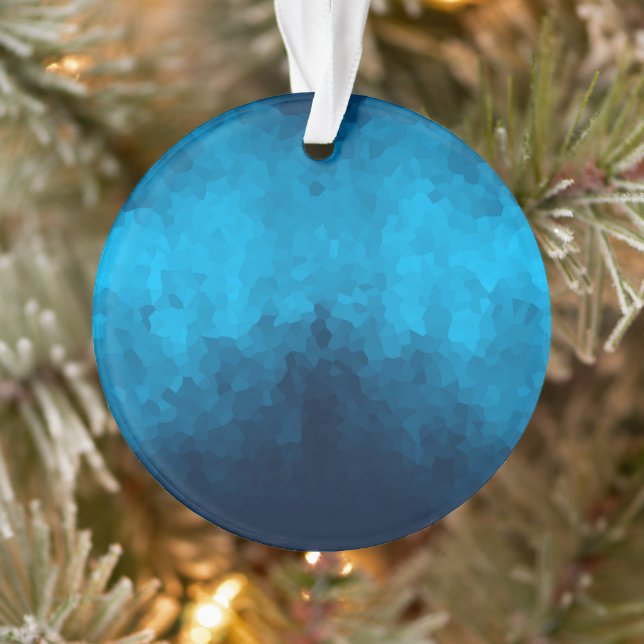 Blue Mosaic Geometric Pattern Ornament (Tree)