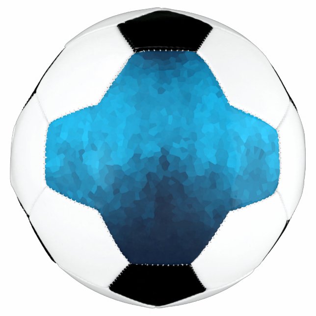 Blue Mosaic Geometric Pattern Soccer Ball (Front)
