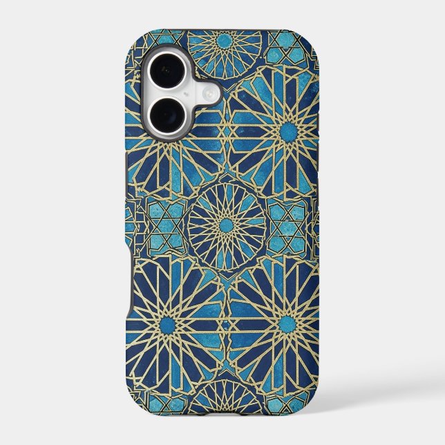 blue mosaic iphone case (Back)