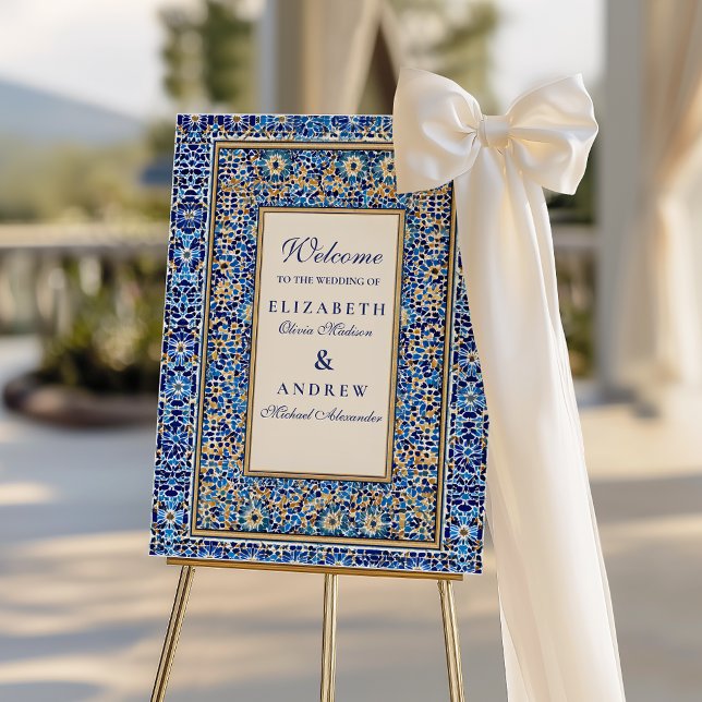 Blue Mosaic Islamic Wedding Foam Board (Creator Uploaded)