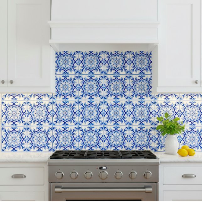 Blue Mosaic Italian baroque art Ceramic Tile (Creator Uploaded)