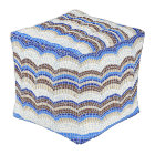 Blue Mosaic Large Outdoor Cubed Pouf