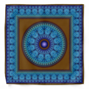 Blue mosaic oriental pattern bandana
