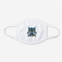 Blue Mosaic Owl Face Mask