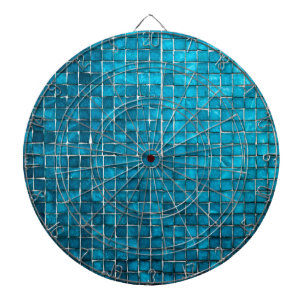 Blue mosaic pattern dart board