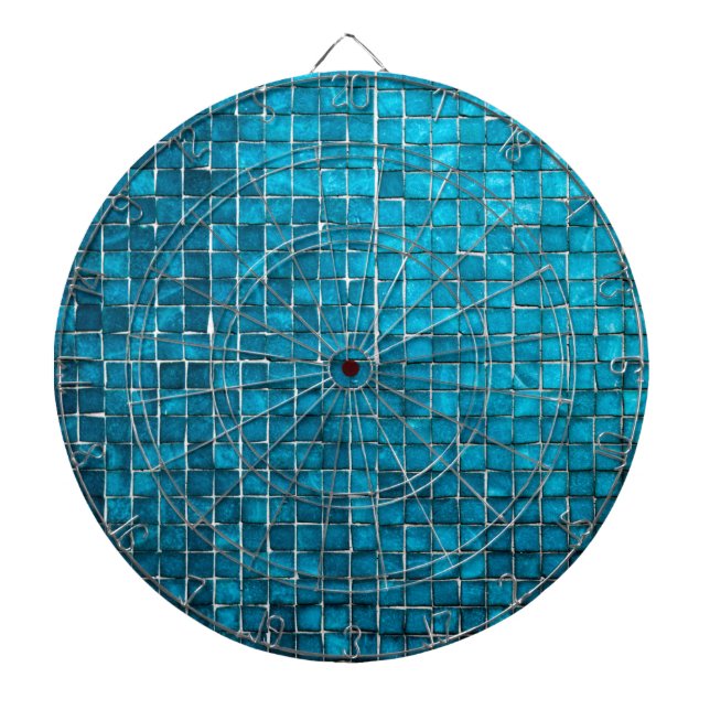 Blue mosaic pattern dart board (Front)
