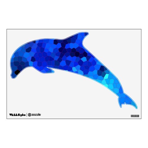 Blue Mosaic Pattern Dolphin Wall Decal