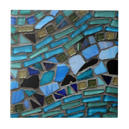 Blue Mosaic Pattern print  Ceramic Tile