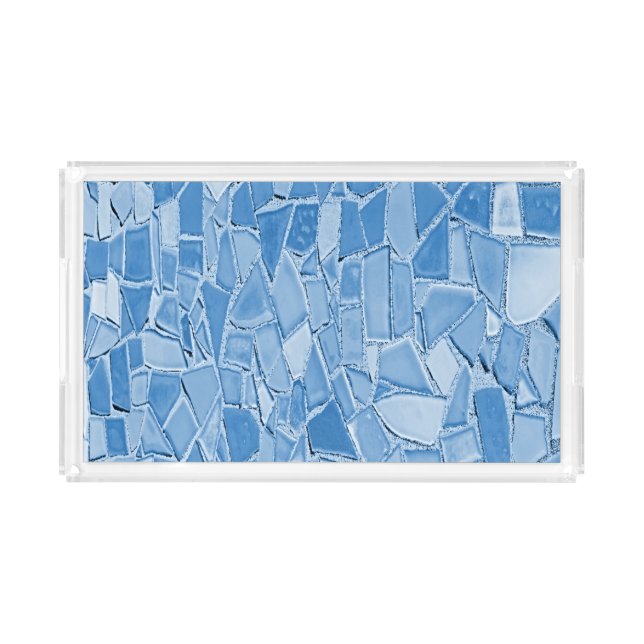 Blue Mosaic Pattern Serving Tray (Front)