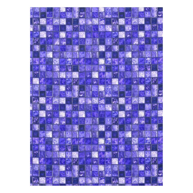 Blue mosaic pattern tablecloth (Front)