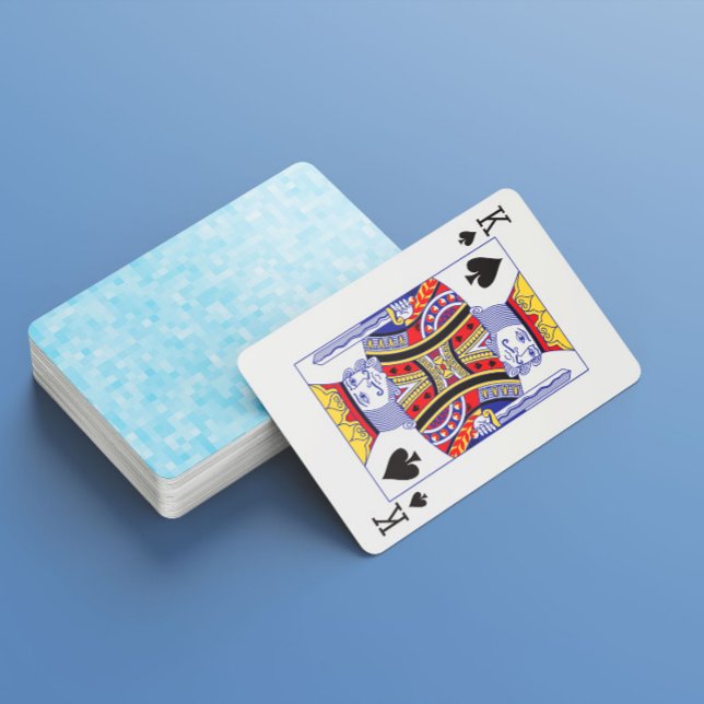 Blue Mosaic Pixelation Poker Cards (Creator Uploaded)