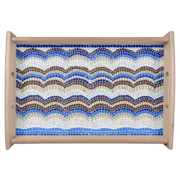 Blue Mosaic Small Serving Tray by elenasimsim_for_home at Zazzle