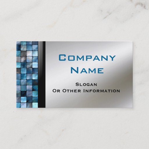 Customizable Blue Mosaic Tiles Business Cards
