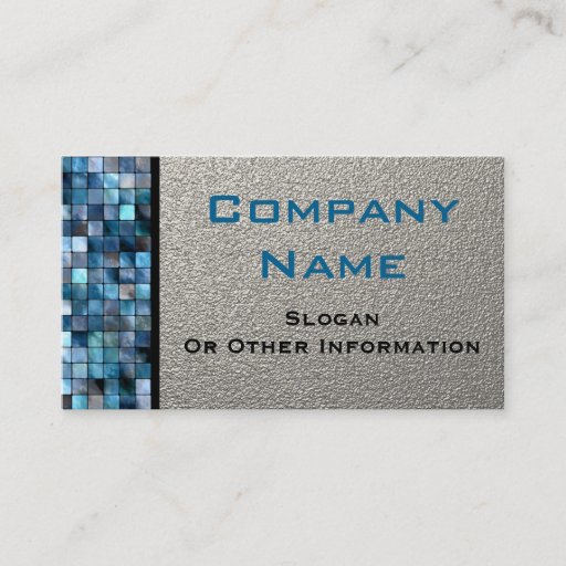 Customizable Blue Mosaic Tiles Business Cards
