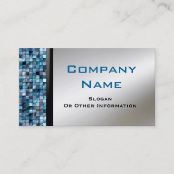 Blue Mosaic Tiles Business Cards by mvdesigns at Zazzle