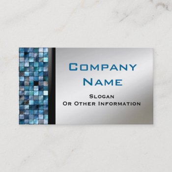 Blue Mosaic Tiles Business Cards by mvdesigns at Zazzle