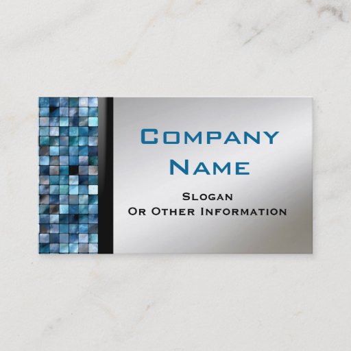 Customizable Blue Mosaic Tiles Business Cards