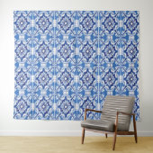 Blue Mosaic Tiles Italian Bridal Shower Backdrop (In Situ (Horizontal))