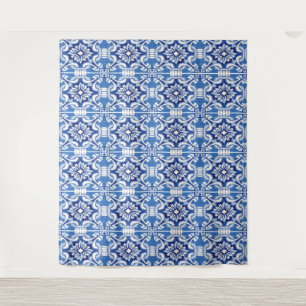 Blue Mosaic Tiles Italian Bridal Shower Backdrop