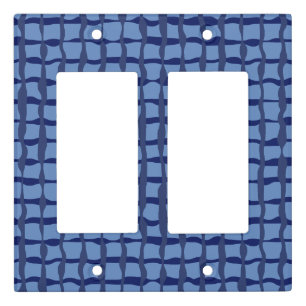 Blue Mosaic Tiles Light Switch Cover