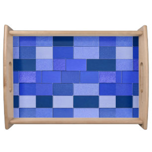 Blue mosaic tiles serving tray