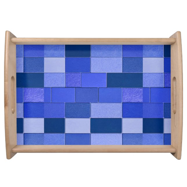 Blue mosaic tiles serving tray (Front)
